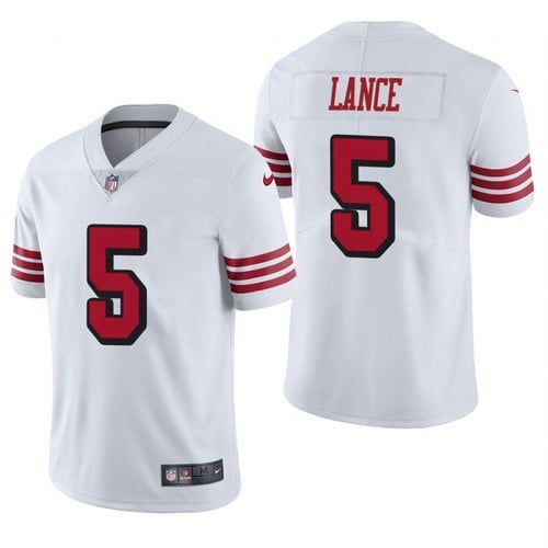 Men's San Francisco 49ers #5 Trey Lance 2021 White Draft Color Rush Limited Stitched NFL Jersey